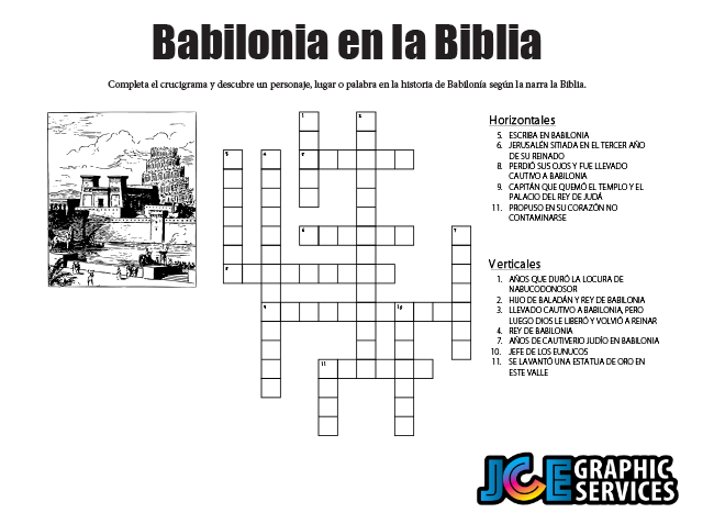 Juego Bíblico Para Niños: Crucigrama — Babilonia en la Biblia