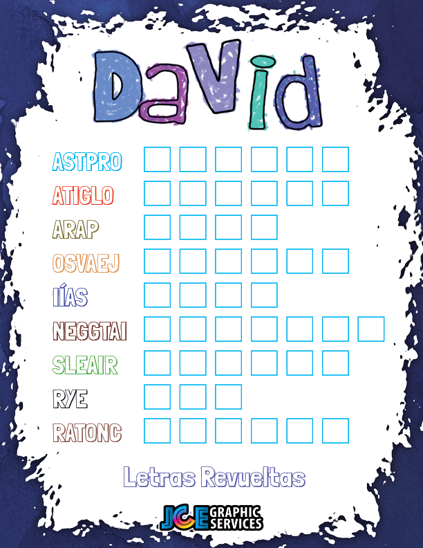 Juego Bíblico Para Niños: Letras Revueltas — David