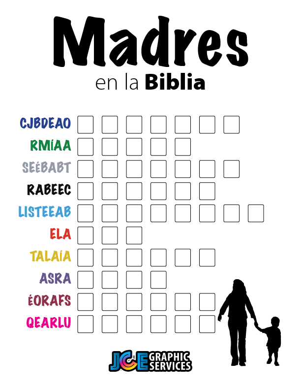Juego Bíblico Para Niños: Letras Revueltas — Madres en la Biblia