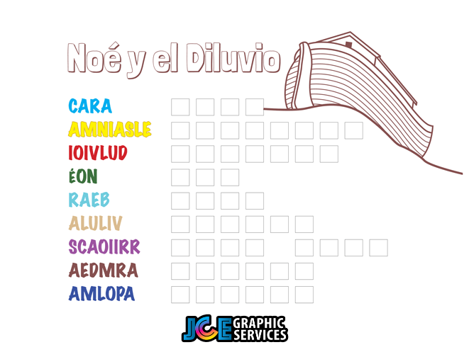 Juego Bíblico Para Niños: Letras Revueltas — Noé y el Diluvio