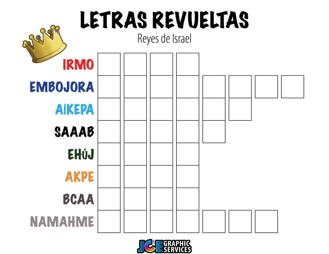 Juego Bíblico Para Niños: Letras Revueltas – Reyes de Israel