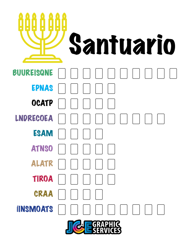 Juego Bíblico Para Niños: Letras Revueltas — Santuario