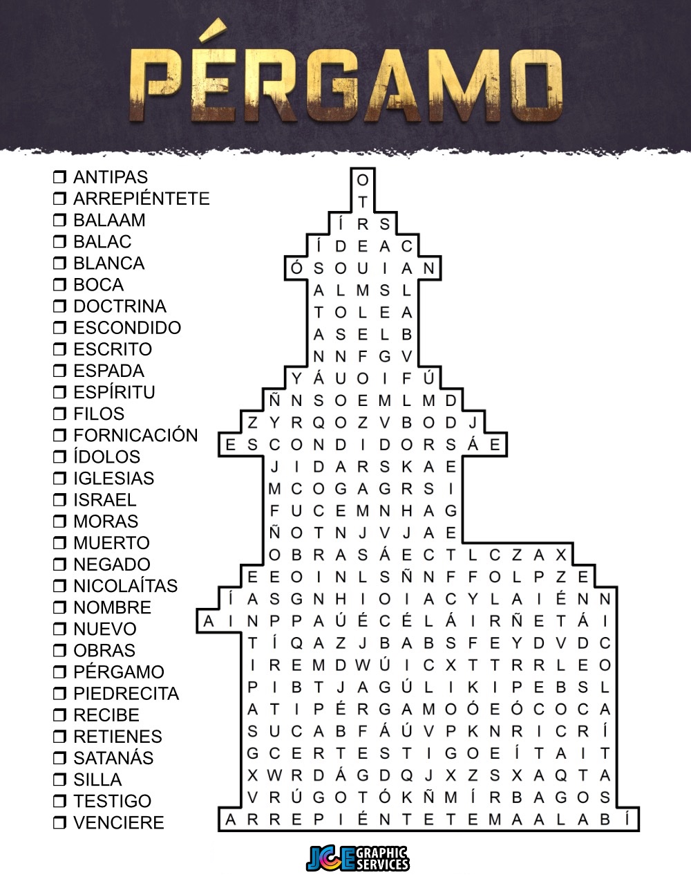 Sopa de Letras - Iglesia de Pérgamo