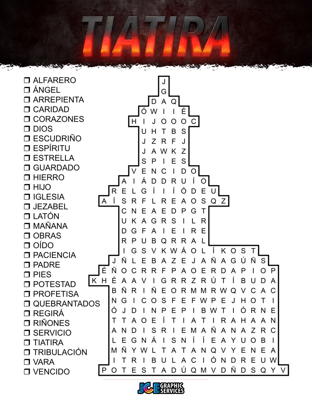 Sopa de Letras - Iglesia de Tiatira