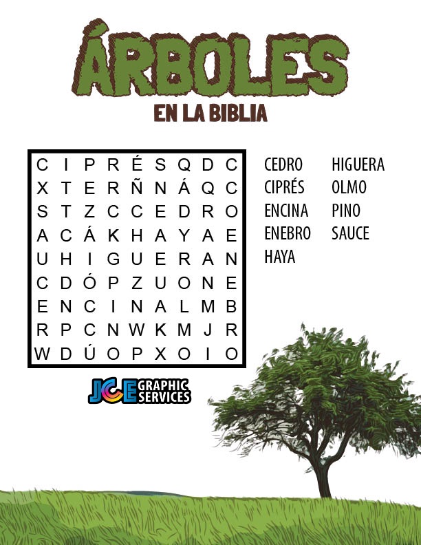 Sopa de Letras - Árboles en la Biblia